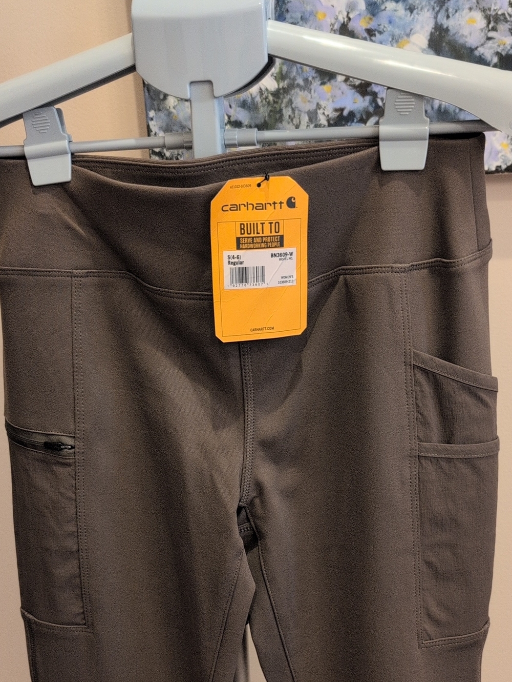 Women's Carhartt Brown Work Utility Pants with Multiple Pockets
